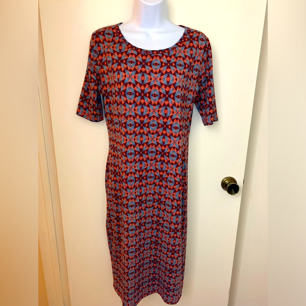 LuLaRoe Julia geometric pattern dress